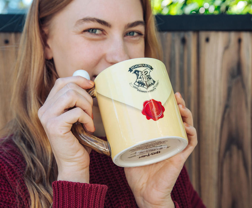 Harry Potter - Envelope Ceramic Mug with Sculpted Hedwig Handle | Holds 20 Ounces
