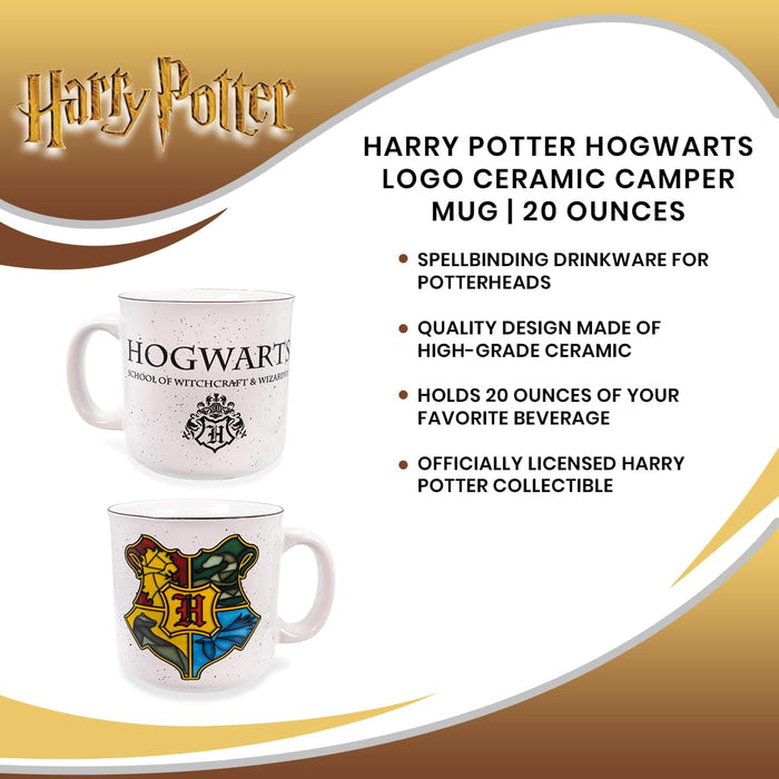 Harry Potter - Hogwarts Logo Ceramic Camper Mug | 20 Ounces