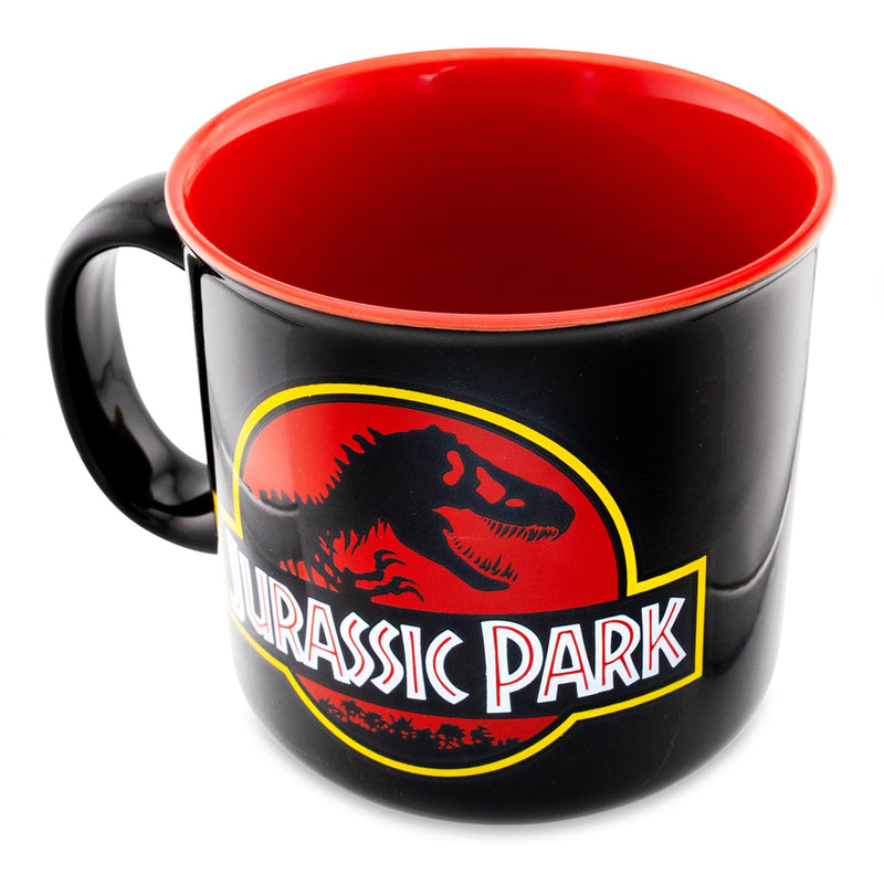 Jurassic Park - Classic Logo Black Ceramic Camper Mug | Holds 20 Ounces product image 3 of 7