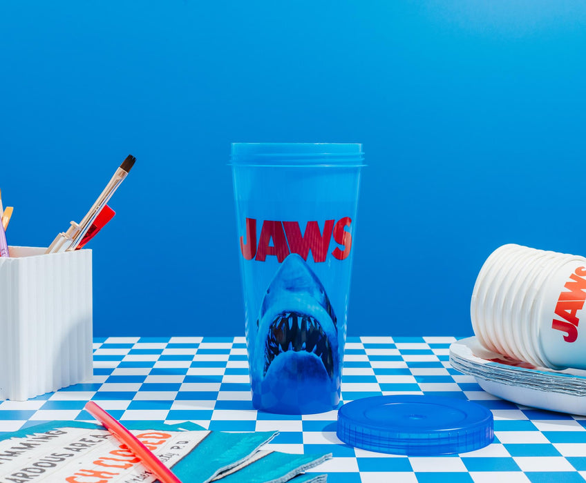 Jaws Poster Logo Color-Changing Tumbler With Lid and Straw | Holds 24 Ounces