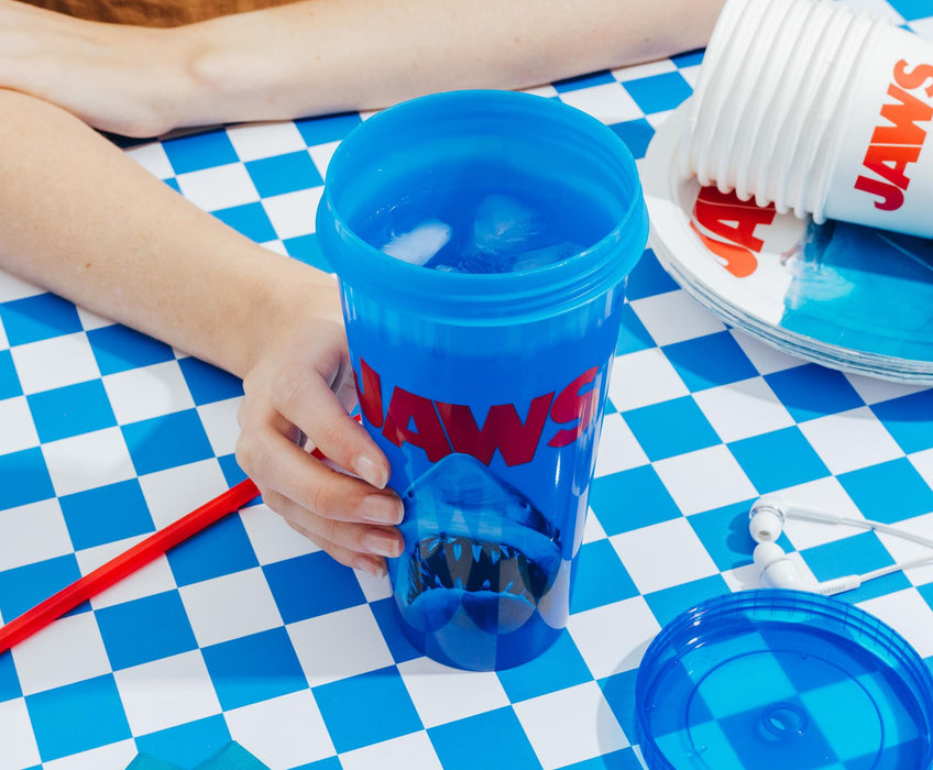 Jaws Poster Logo Color-Changing Tumbler With Lid and Straw | Holds 24 Ounces