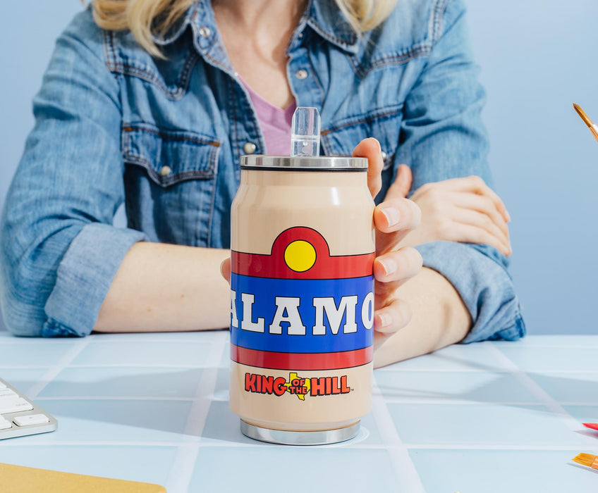 King Of the Hill - Alamo Beer Logo Stainless Steel Drinking Can | Holds 9 Ounces