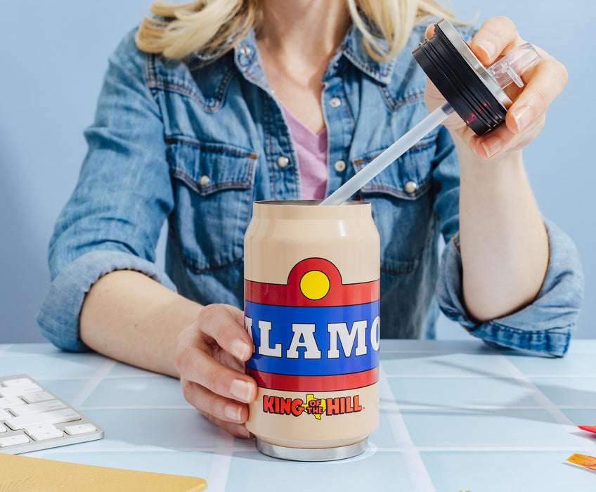 King Of the Hill - Alamo Beer Logo Stainless Steel Drinking Can | Holds 9 Ounces