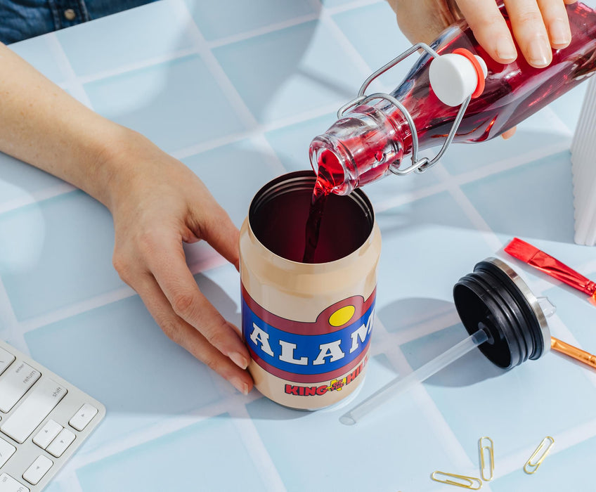 King Of the Hill - Alamo Beer Logo Stainless Steel Drinking Can | Holds 9 Ounces