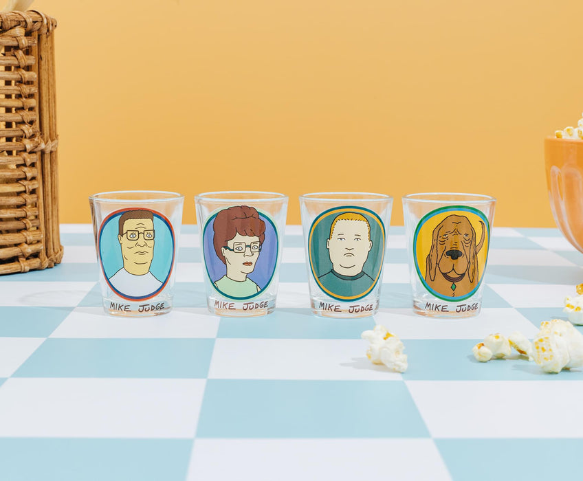 King Of the Hill - Family Portraits 2-Ounce Mini Shot Glasses | Set of 4