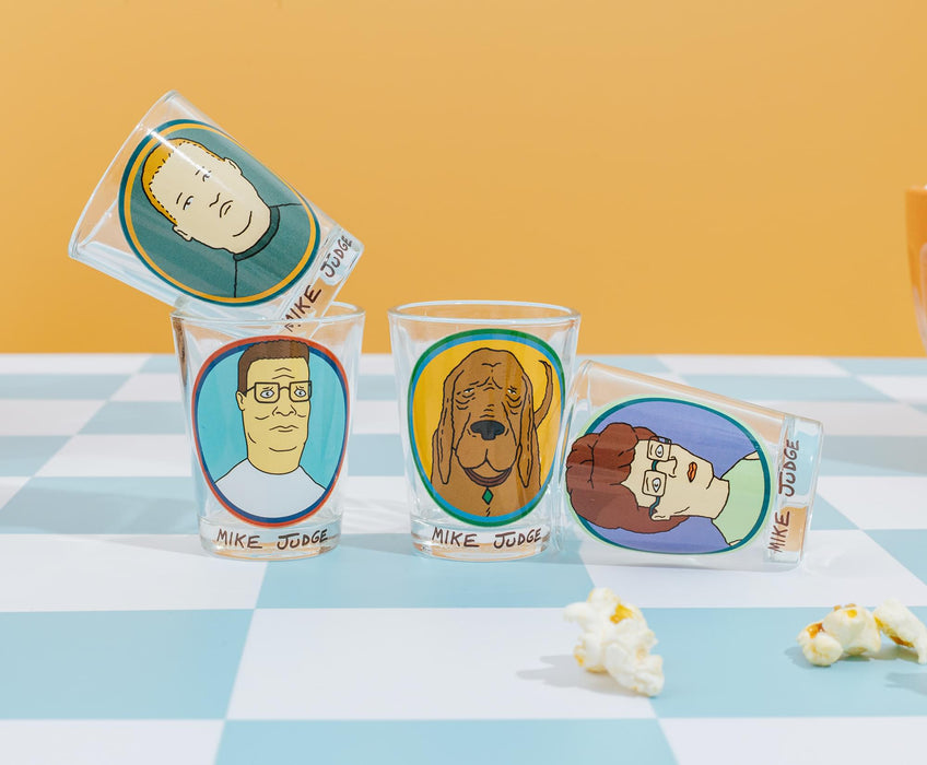 King Of the Hill - Family Portraits 2-Ounce Mini Shot Glasses | Set of 4