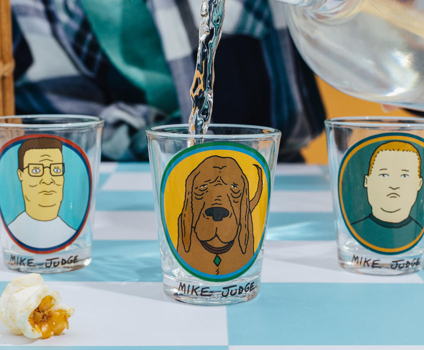 King Of the Hill - Family Portraits 2-Ounce Mini Shot Glasses | Set of 4