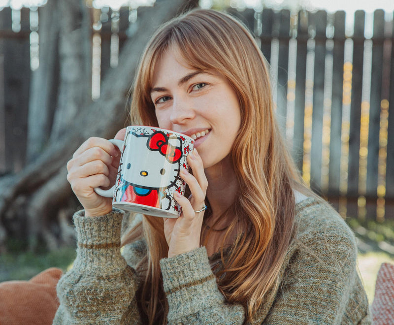 Sanrio Hello Kitty Allover Faces Ceramic Mug | Holds 20 Ounces product image 4 of 8