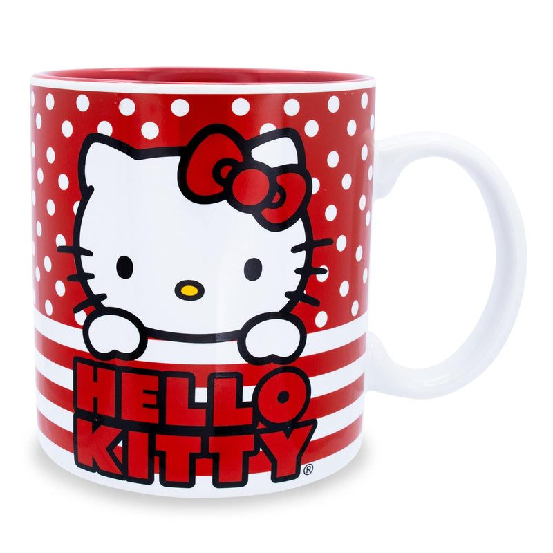 Sanrio Hello Kitty Dots And Stripes Ceramic Mug | Holds 20 Ounces product image 1 of 10