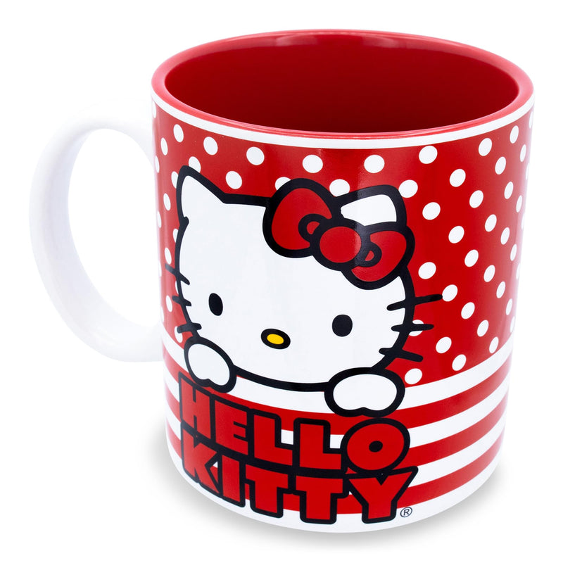 Sanrio Hello Kitty Dots And Stripes Ceramic Mug | Holds 20 Ounces product image 2 of 10