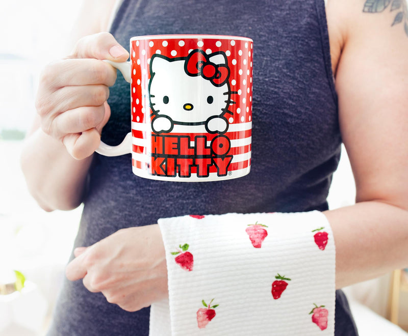 Sanrio Hello Kitty Dots And Stripes Ceramic Mug | Holds 20 Ounces product image 5 of 10