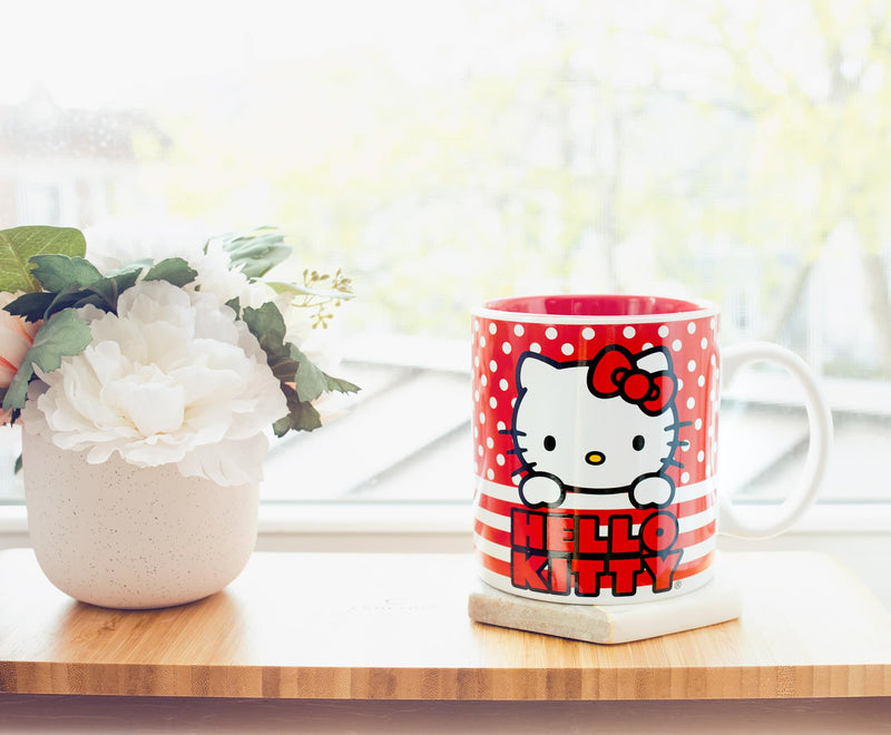Sanrio Hello Kitty Dots And Stripes Ceramic Mug | Holds 20 Ounces product image 7 of 10