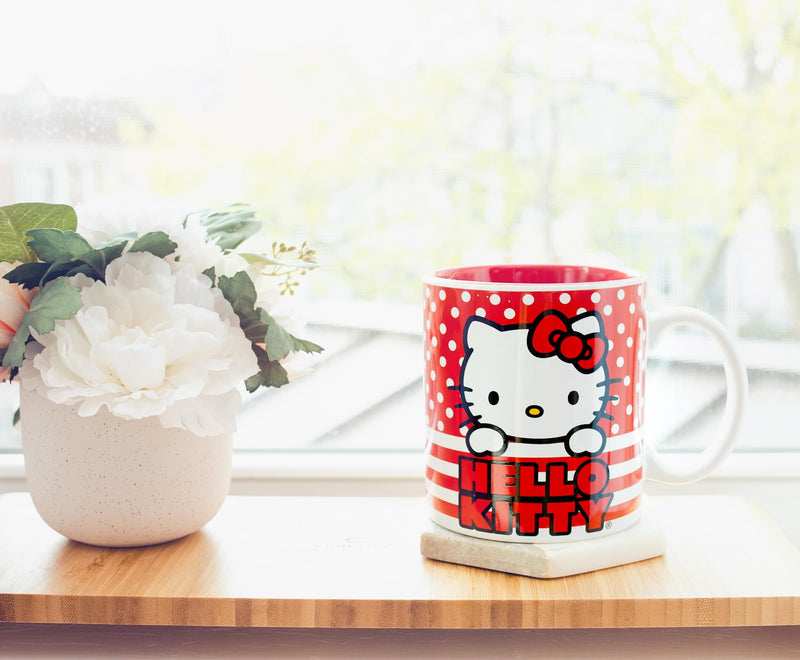 Sanrio Hello Kitty Dots And Stripes Ceramic Mug | Holds 20 Ounces product image 9 of 10