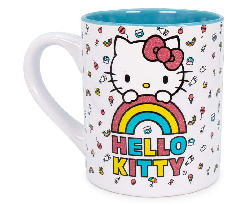 Sanrio Hello Kitty Rainbow Glitter Ceramic Mug | Holds 14 Ounces product image 1 of 7