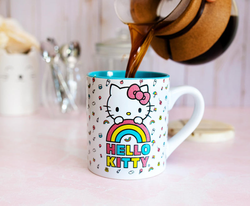 Sanrio Hello Kitty Rainbow Glitter Ceramic Mug | Holds 14 Ounces product image 3 of 7