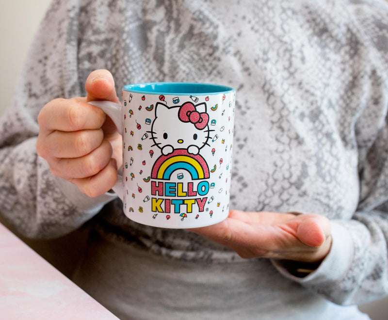 Sanrio Hello Kitty Rainbow Glitter Ceramic Mug | Holds 14 Ounces product image 4 of 7