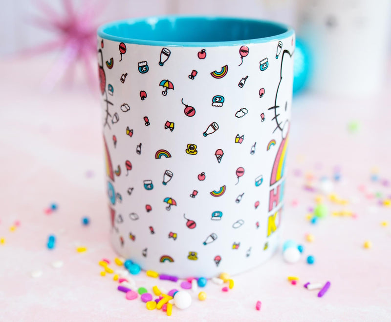 Sanrio Hello Kitty Rainbow Glitter Ceramic Mug | Holds 14 Ounces product image 5 of 7