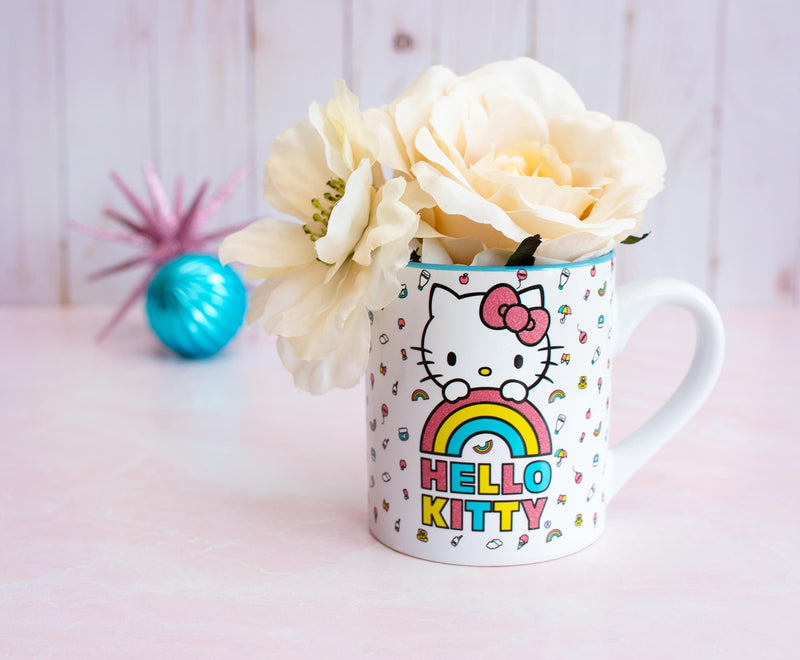 Sanrio Hello Kitty Rainbow Glitter Ceramic Mug | Holds 14 Ounces product image 6 of 7