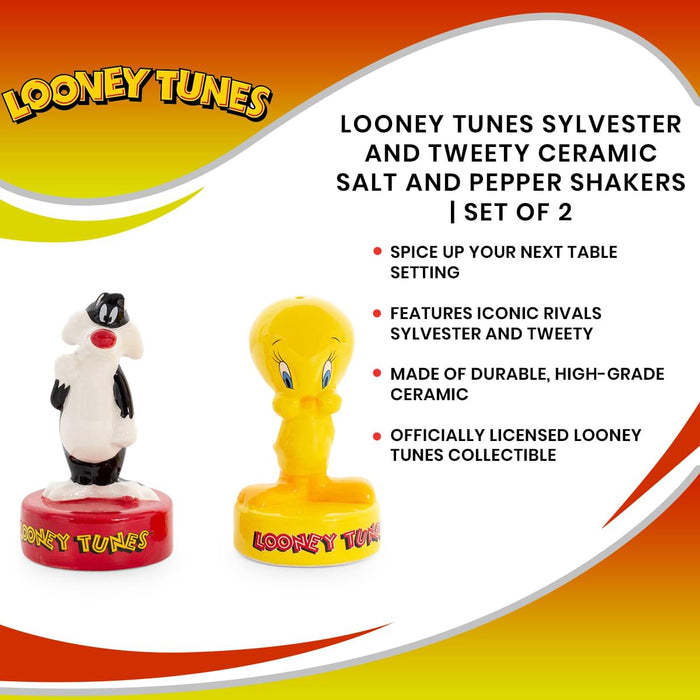 Looney Tunes - Sylvester and Tweety Ceramic Salt and Pepper Shakers | Set of 2