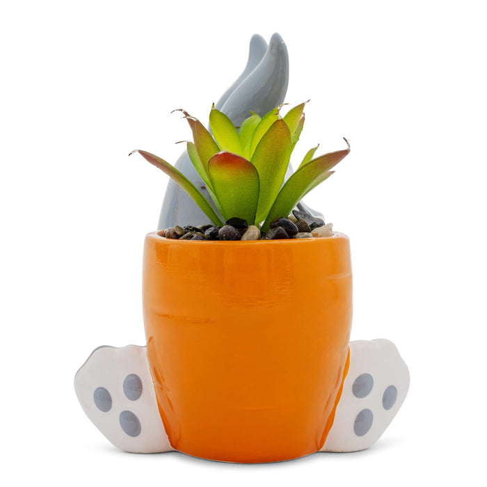 bunny succulent planter Looney Tunes Bugs Bunny 5-Inch Ceramic Mini Planter With Artificial Su — MeTV Mall