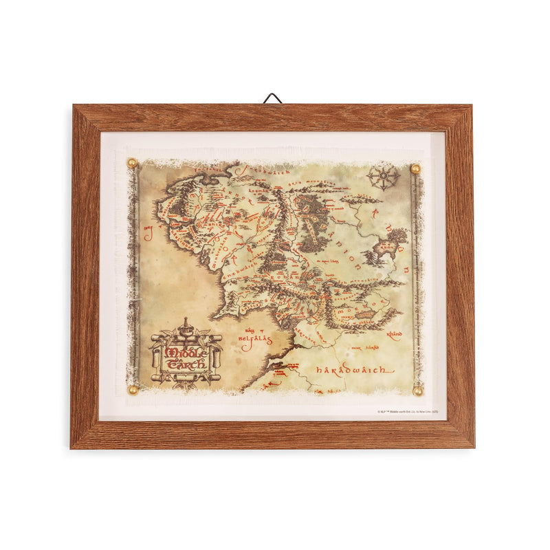 The Lord Of The Rings Middle-Earth Map Framed Canvas Wall Art | 14 x 12 Inches product image 1 of 8