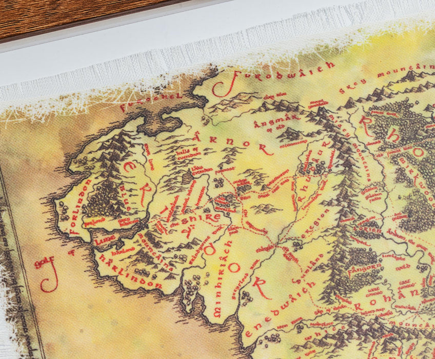 The Lord Of The Rings Middle-Earth Map Framed Canvas Wall Art | 14 x 12 Inches