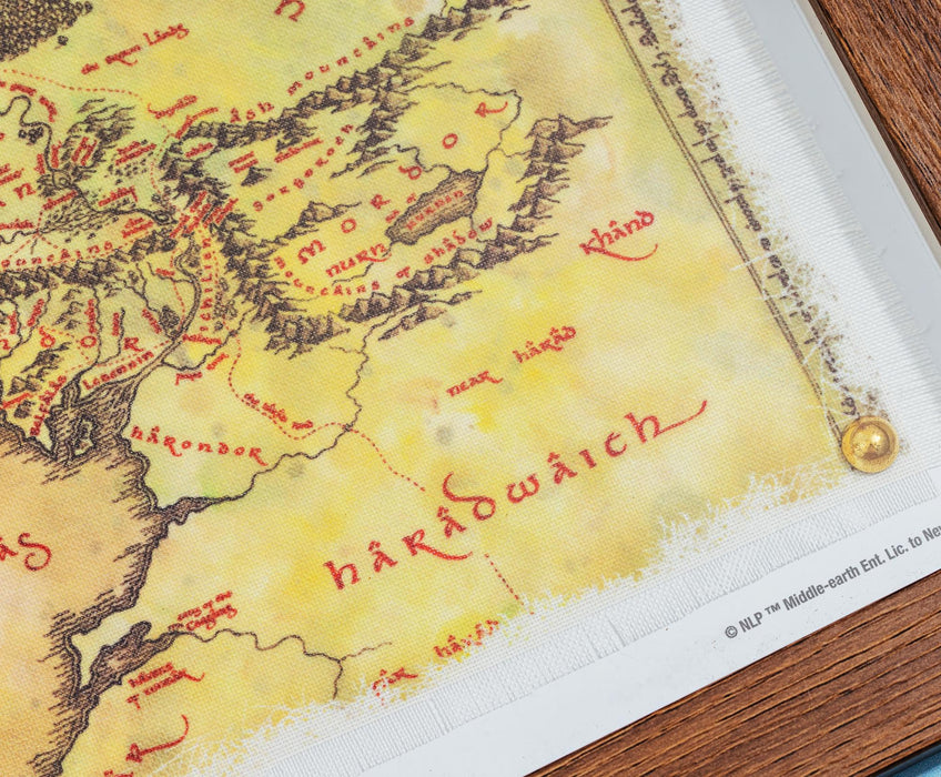 The Lord Of The Rings Middle-Earth Map Framed Canvas Wall Art | 14 x 12 Inches