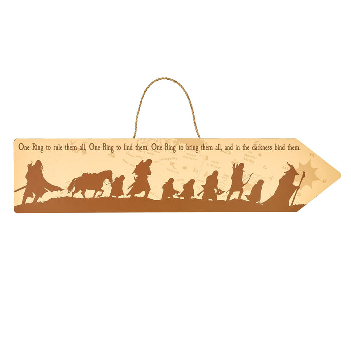 The Lord of the Rings - The Fellowship Framed Wooden Sign | 20 x 5 Inches