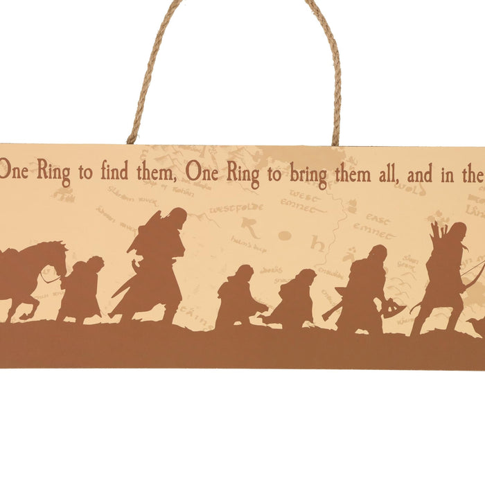 The Lord of the Rings - The Fellowship Framed Wooden Sign | 20 x 5 Inches
