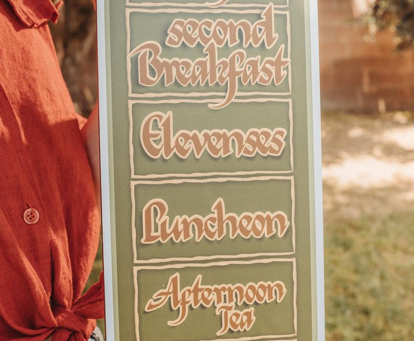 The Lord Of The Rings Hobbit Daily Schedule Wooden Sign | 20 x 6 Inches