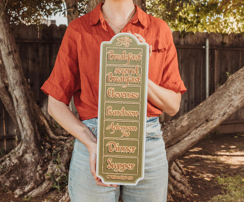 The Lord Of The Rings Hobbit Daily Schedule Wooden Sign | 20 x 6 Inches