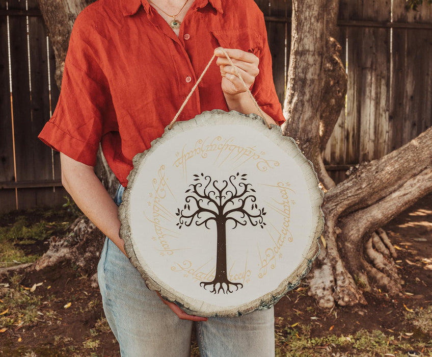 The Lord Of The Rings White Tree Of Gondor Hanging Wall Sign | 15 x 15 Inches