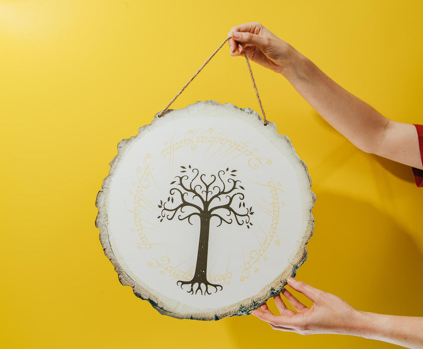 The Lord Of The Rings White Tree Of Gondor Hanging Wall Sign | 15 x 15 Inches