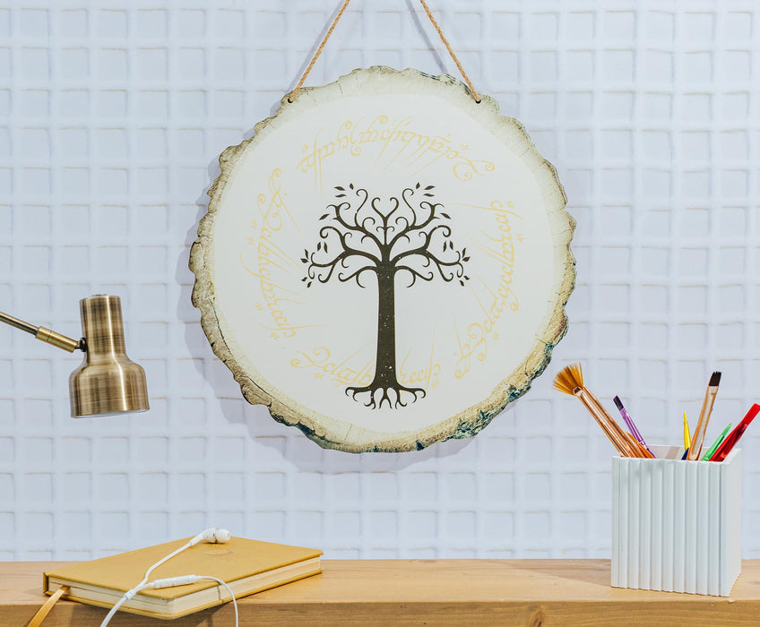 The Lord Of The Rings White Tree Of Gondor Hanging Wall Sign | 15 x 15 Inches