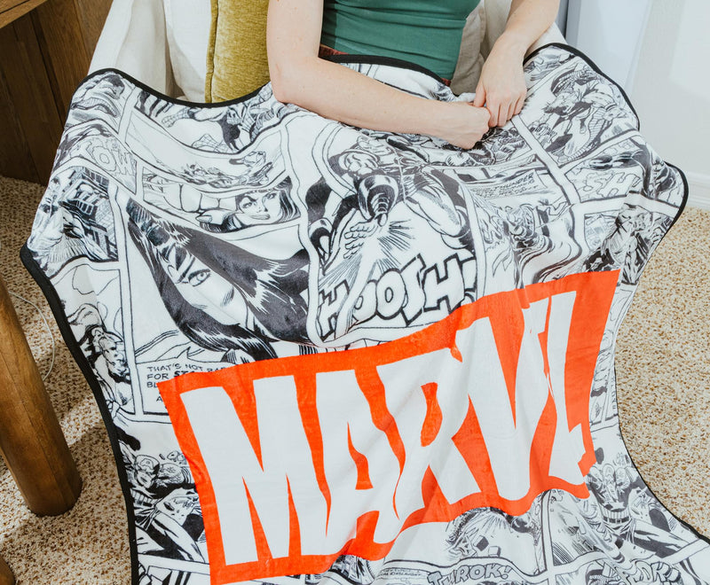 Marvel Comics Avengers Comic Panels Fleece Throw Blanket | 45 x 60 Inches product image 8 of 9