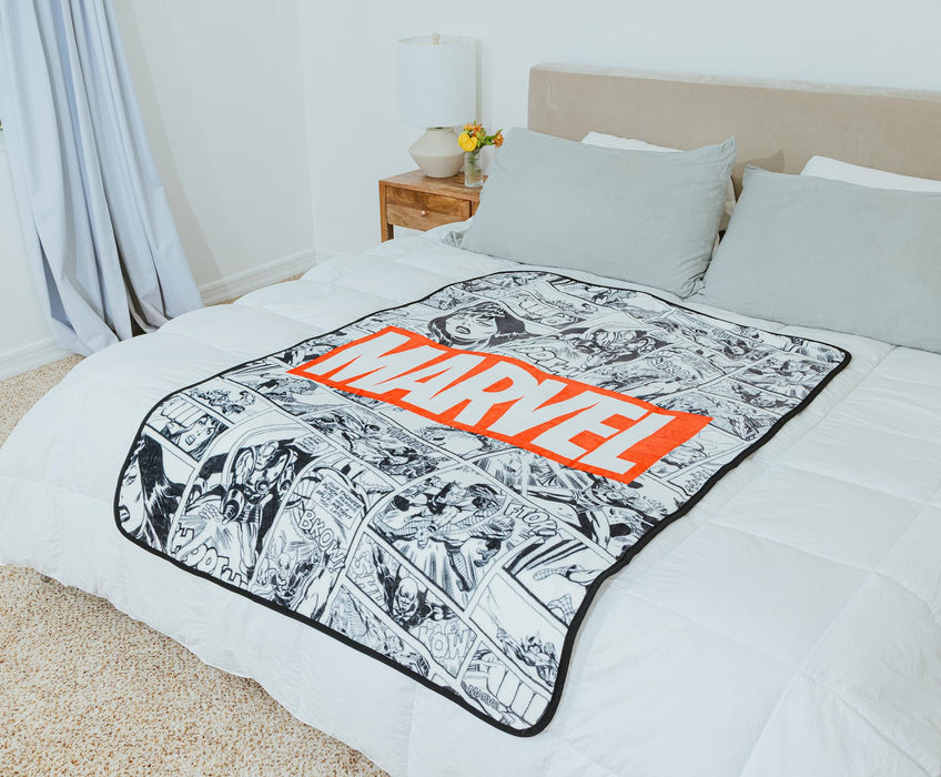 Marvel Comics Avengers Comic Panels Fleece Throw Blanket | 45 x 60 Inches