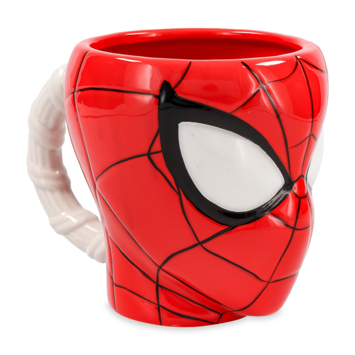 Marvel Spider-Man Head 3D Sculpted Ceramic Mug With Web Handle | Holds 30 Ounces