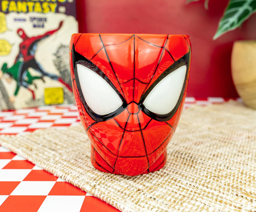 Marvel Spider-Man Head 3D Sculpted Ceramic Mug With Web Handle | Holds 30 Ounces