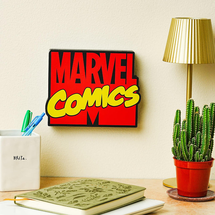 Marvel Comick Sign Marvel Comics Logo Die-Cut Wooden Wall Art Sign | 7 x 8 Inches — MeTV Mall