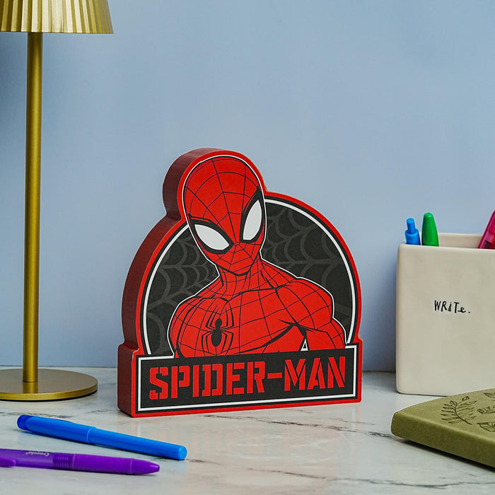 Marvel Spider-Man Die-Cut Wooden Wall Art Sign | 8 x 7 Inches