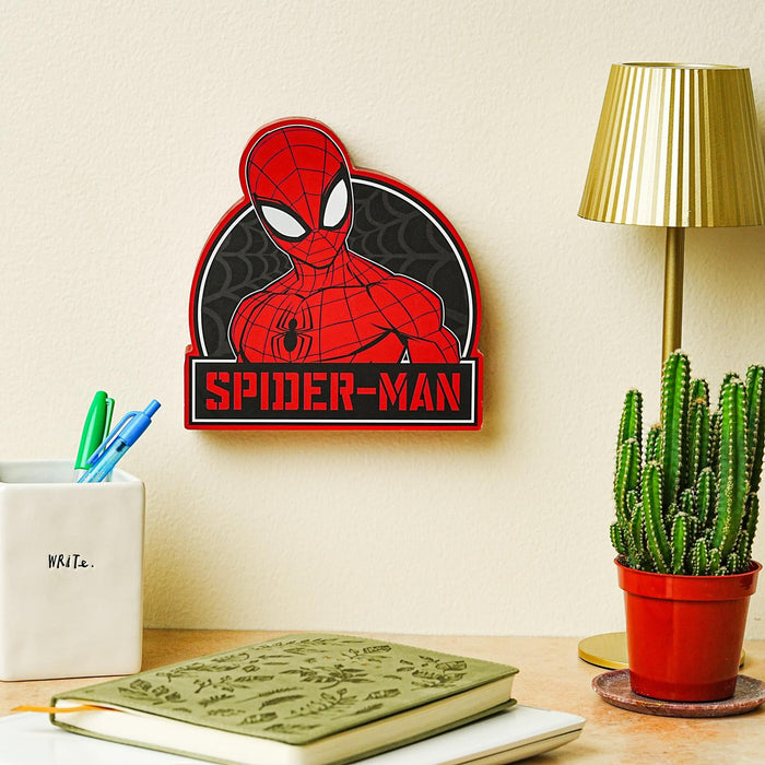 Marvel Spider-Man Die-Cut Wooden Wall Art Sign | 8 x 7 Inches