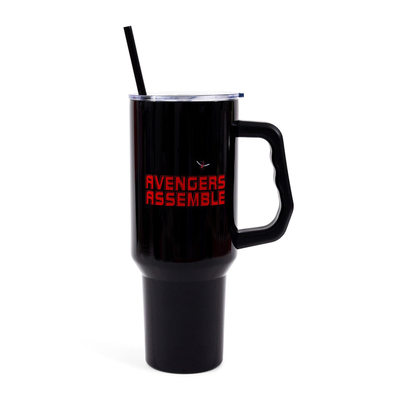 Marvel Comics The Avengers 40-Ounce Black Stainless Steel Tumbler With Handle product image 2 of 9