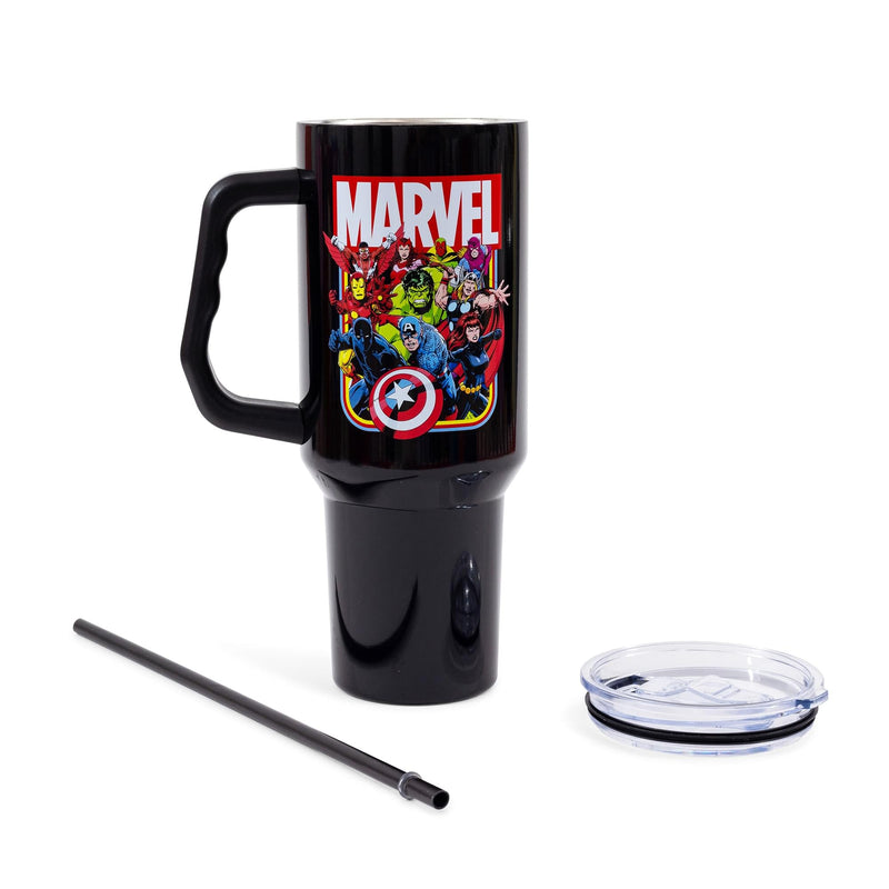 Marvel Comics The Avengers 40-Ounce Black Stainless Steel Tumbler With Handle product image 3 of 9