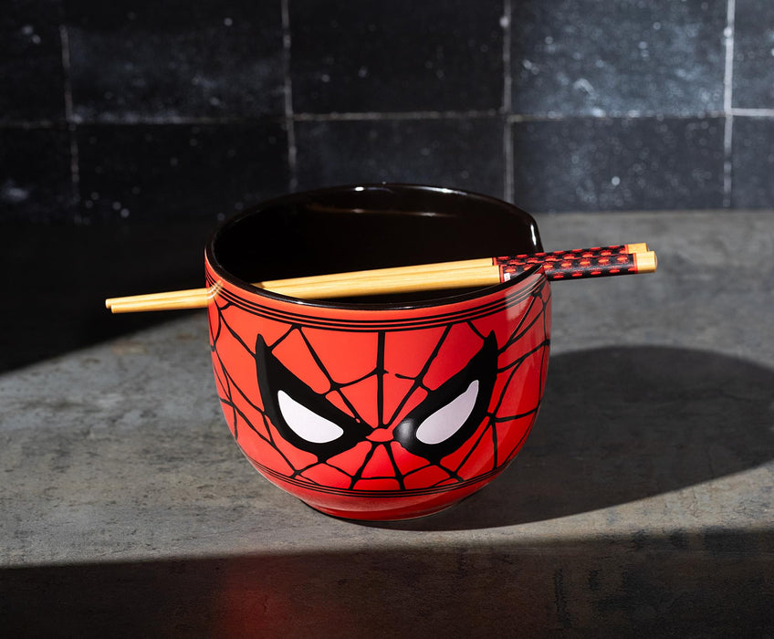 Marvel Spider-Man Face 20-Ounce Ramen Bowl and Chopstick Set