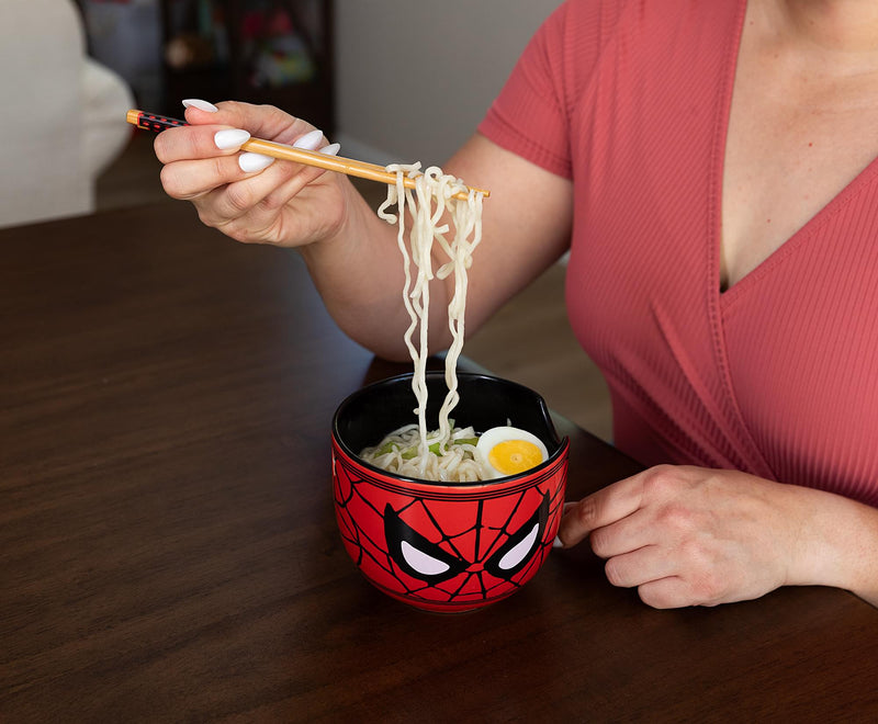 Marvel Spider-Man Face 20-Ounce Ramen Bowl and Chopstick Set product image 8 of 9