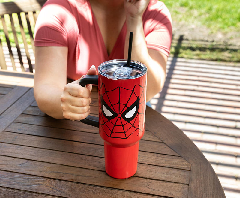 Marvel Spider-Man Face 40-Ounce Stainless Steel Tumbler With Handle product image 8 of 9