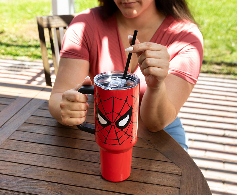 Marvel Spider-Man Face 40-Ounce Stainless Steel Tumbler With Handle product image 9 of 9