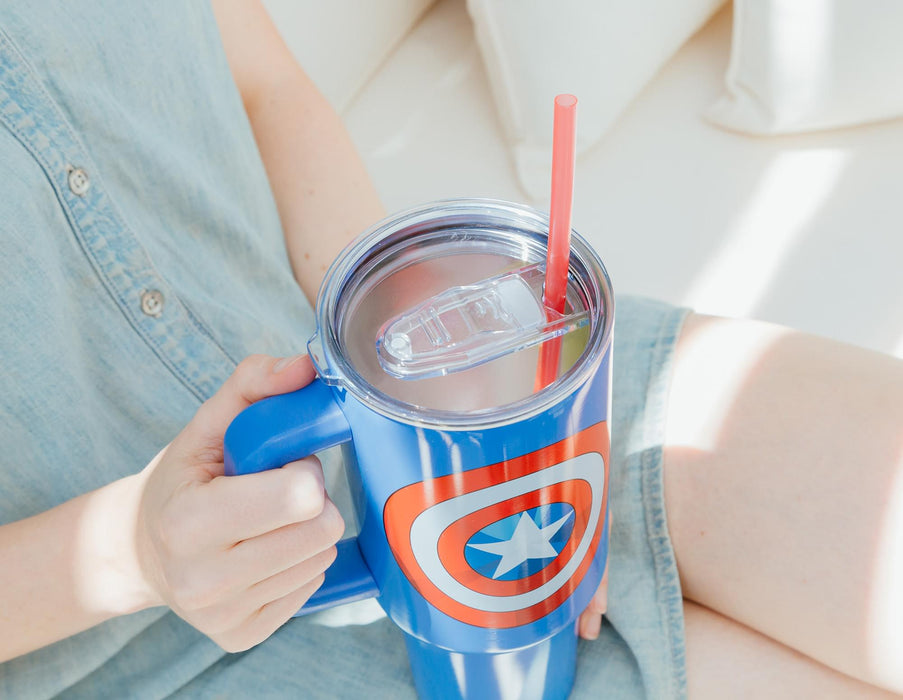 Marvel Comics Captain America 40-Ounce Stainless Steel Tumbler With Handle