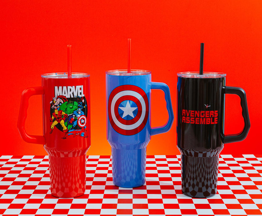 Marvel Comics Captain America 40-Ounce Stainless Steel Tumbler With Handle