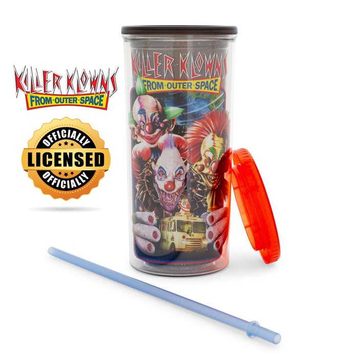 Killer Klowns From Outer - Space Carnival Cup with Lid and Straw | Holds 20 Ounces